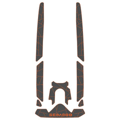 2019-2024 Sea-Doo GTI SE 170 Customize Jet Ski Mats Non-Slip Motorboat Traction Mat Hzchione Dark Gray Orange-Fractal