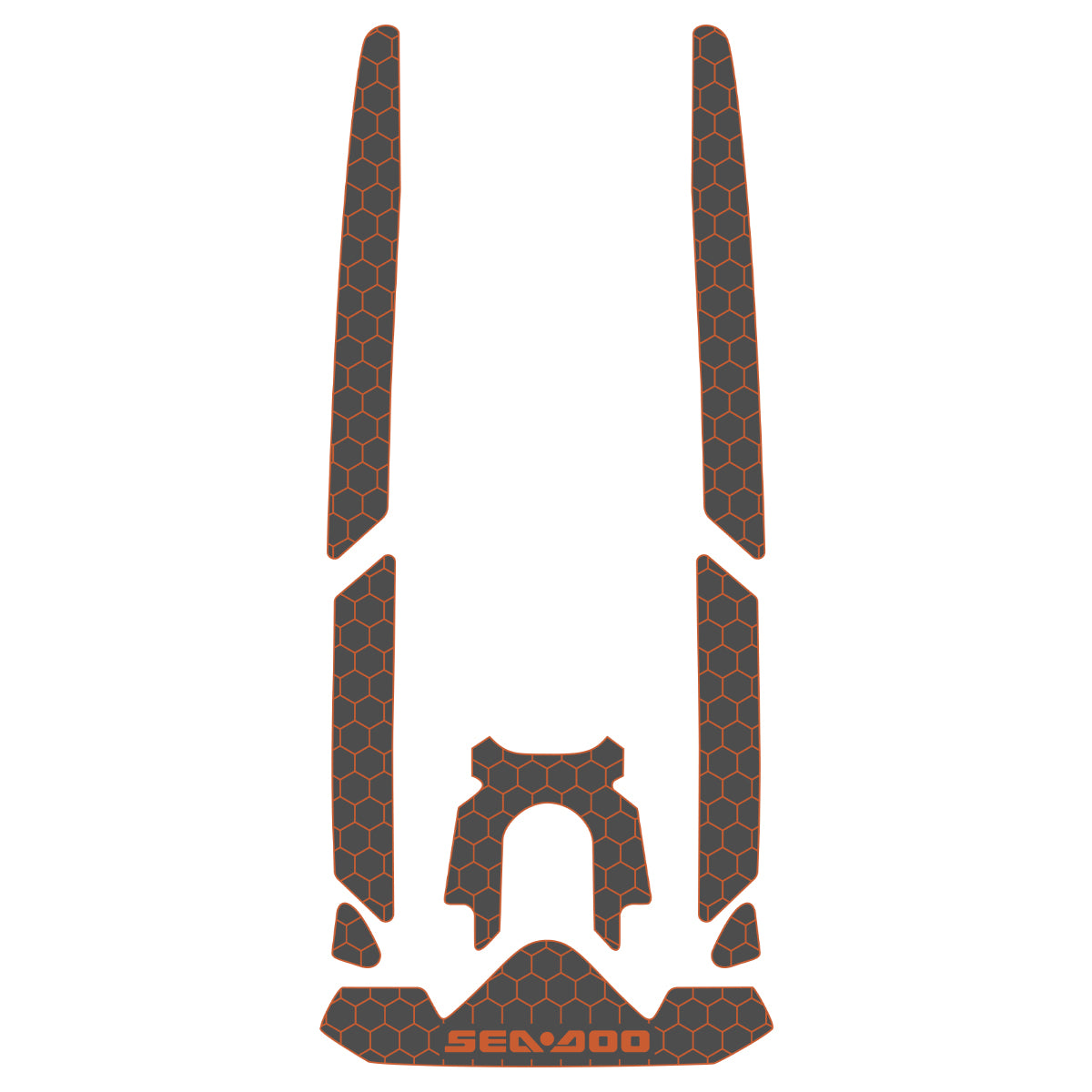 2019-2024 Sea-Doo GTI SE 170 Customize Jet Ski Mats Non-Slip Motorboat Traction Mat Hzchione Dark Gray Orange-Honeycomb