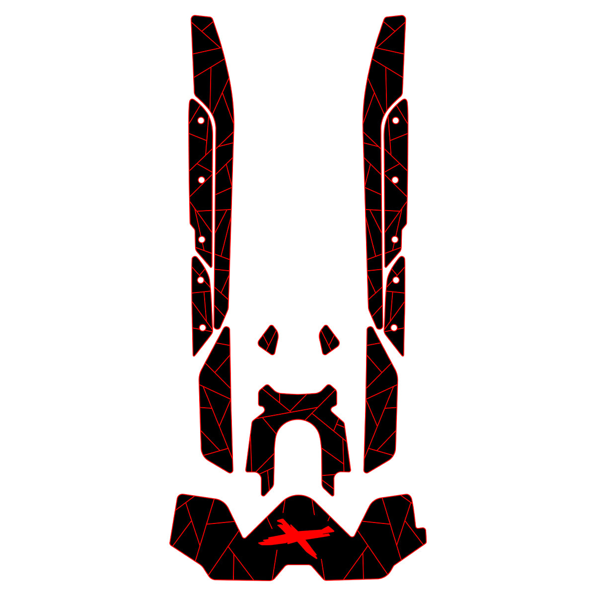 2019-2026 Sea Doo RXT-X 300 325 Customize Jet Ski Mats Non-Slip Motorboat Traction Mat Hzchione Black Red-Chaotic Texture-X