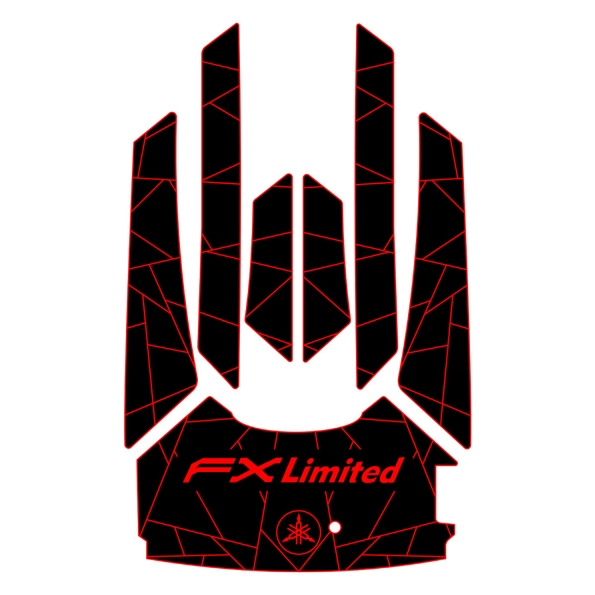 2019-2025 Yamaha FX + FX CRUISER SVHO / HO / LIMITED EVA Foam Boat Flooring Jet Ski Traction Mats Hzchione Black Red