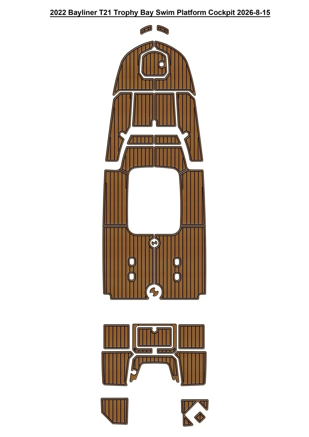 2022 Bayliner T21 Trophy Bay Cockpit Pad Traction Mats Eva Foam Boat Flooring Marine Decking