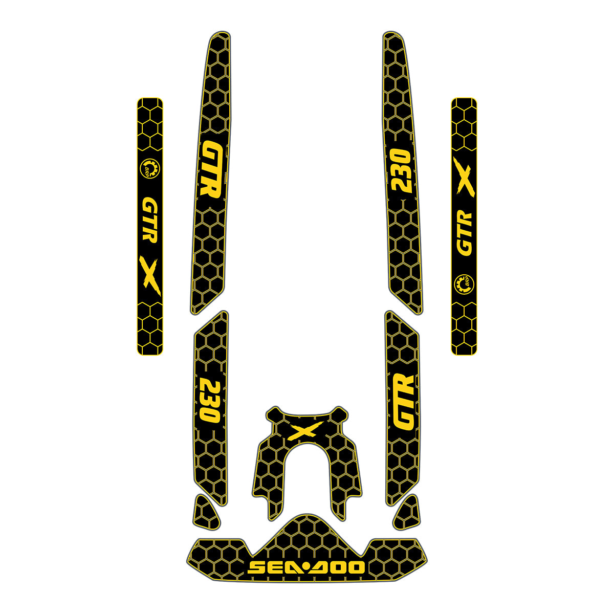 2020-2025 Sea Doo GTR 230 Customize Jet Ski Mats Non-Slip Motorboat Traction Mat Hzchione Black Yellow Charcoal Gray