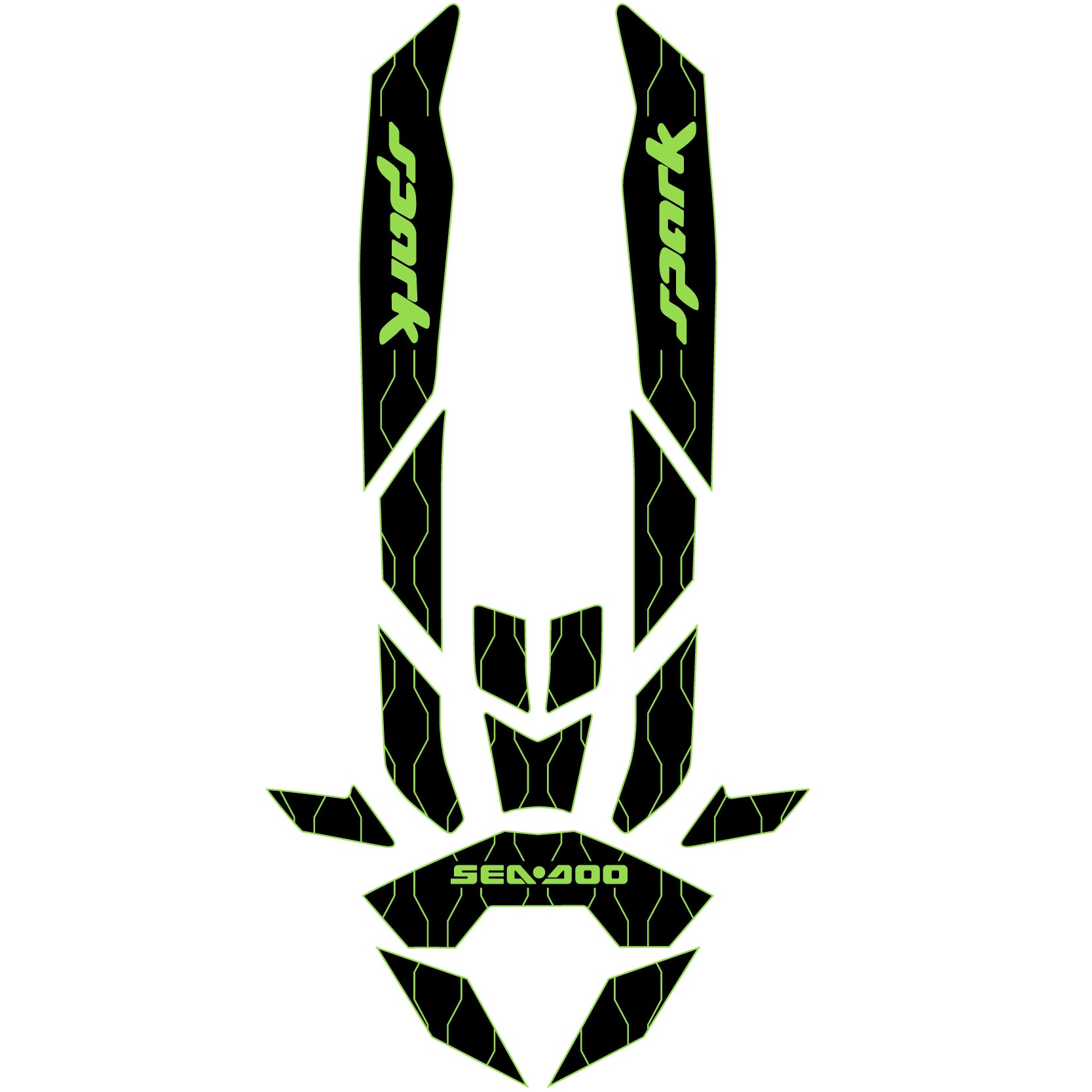 2018-2023 Sea Doo SPARK TRIXX 3 UP Customize Jet Ski Mats Non-Slip Motorboat Traction Mat Hzchione Black Green