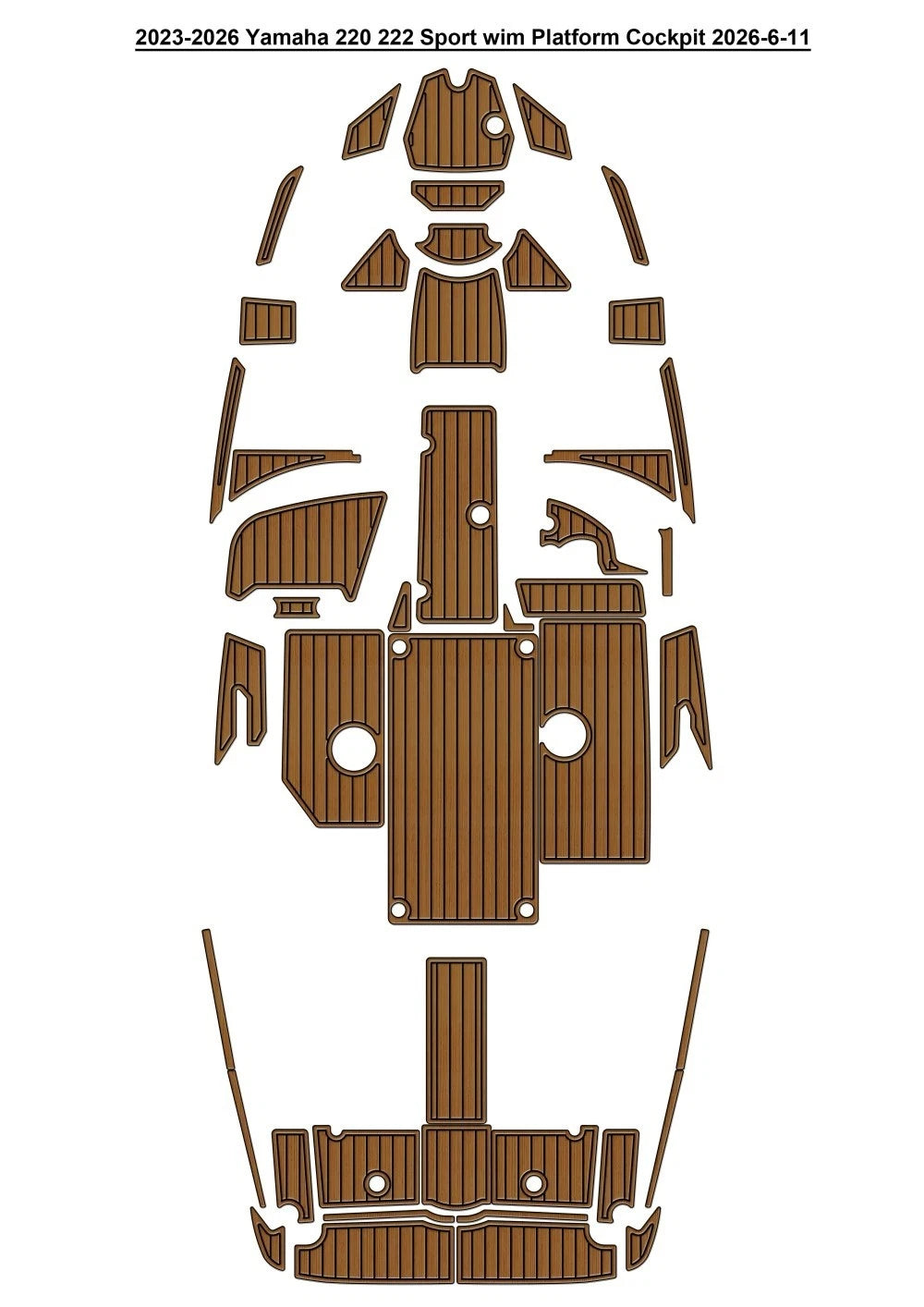2023-2026 Yamaha 220 222 Sport Cockpit Pad Traction Mats Eva Foam Boat Flooring Marine Decking Hzchione