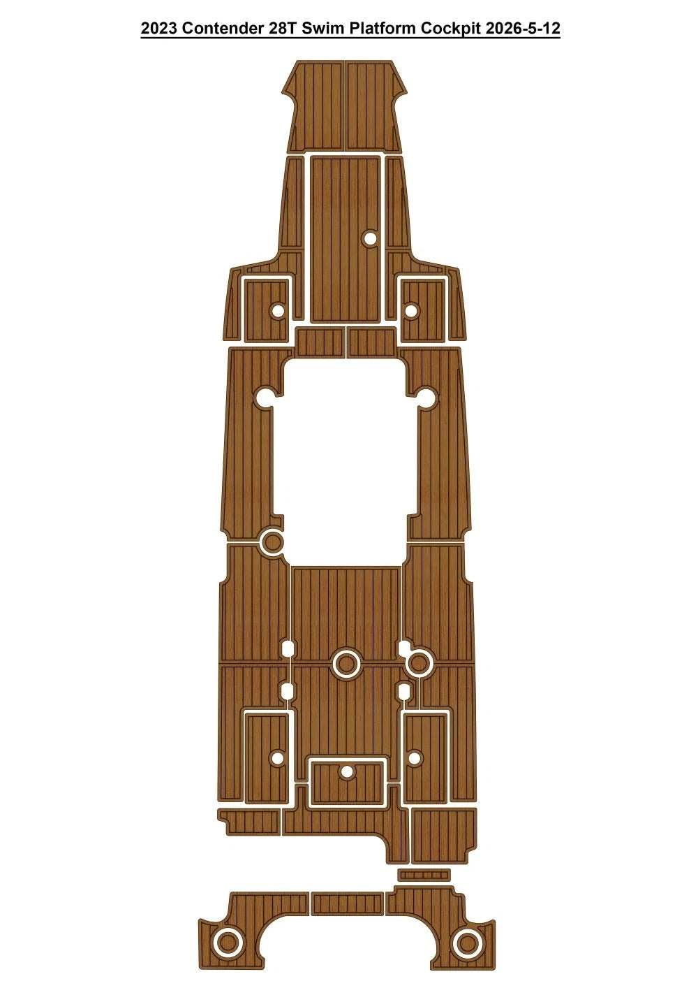 2023 Contender 28T Cockpit Pad Traction Mats Eva Foam Boat Flooring Marine Decking Hzchione