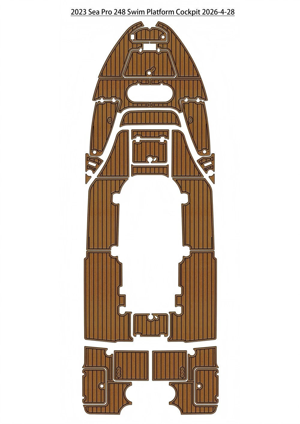 2023 Sea Pro 248 Cockpit Pad Traction Mats Eva Foam Boat Flooring Marine Decking Hzchione