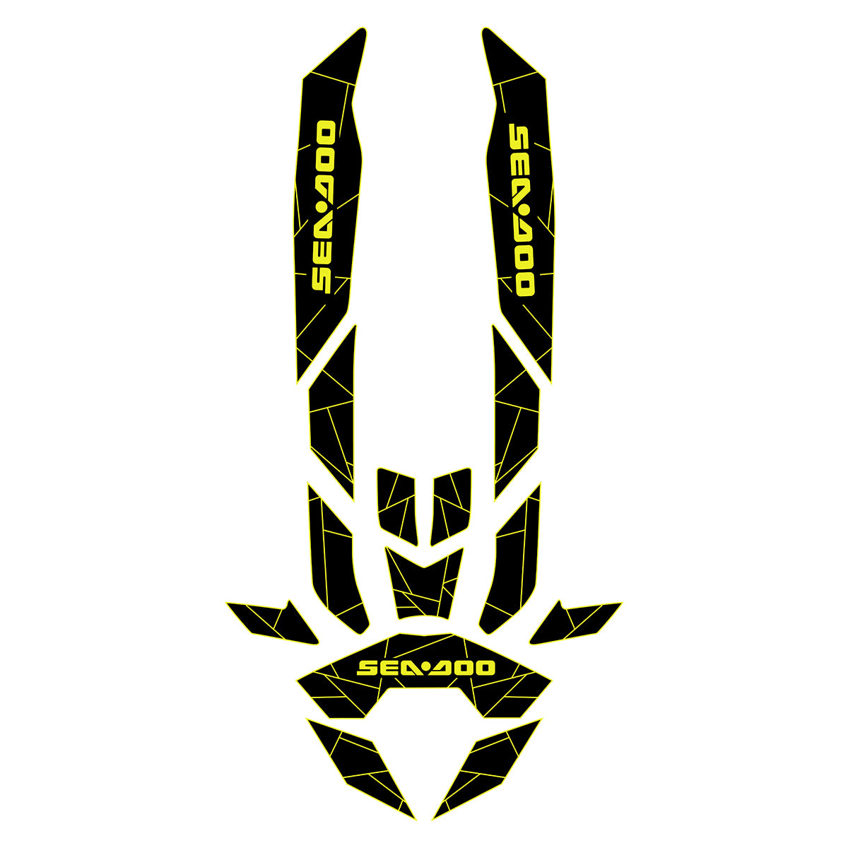 2018-2023 Sea Doo SPARK TRIXX 3 UP Customize Jet Ski Mats Non-Slip Motorboat Traction Mat Hzchione Black Neon Yellow