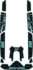 2024-2026 Sea-Doo GTR-X With Footwedge Customize Jet Ski Traction Mat Hzchione Back Cyan
