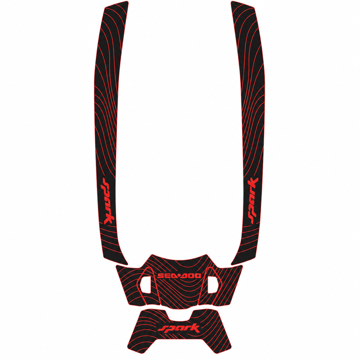 2024-2026 Sea Doo SPARK TRIXX 3 UP Customize Jet Ski Mats Non-Slip Motorboat Traction Mat Hzchione Black Red