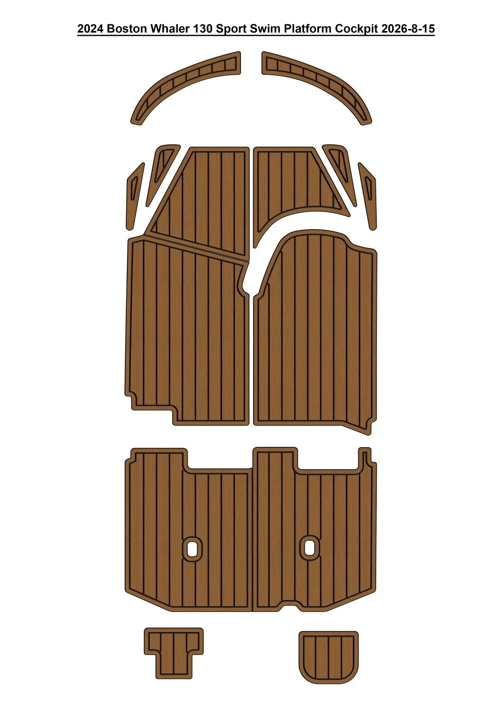 2024 Boston Whaler 130 Sport Cockpit Pad Traction Mats Eva Foam Boat Flooring Marine Decking