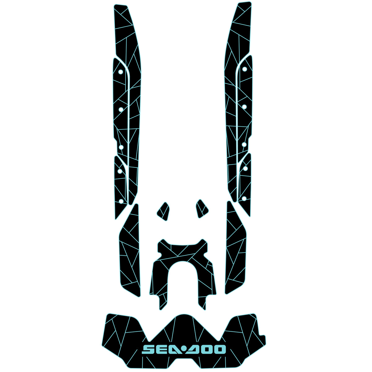 2019-2025 Sea Doo RXT-X 300 325 Customize Jet Ski Mats Non-Slip Motorboat Traction Mat Hzchione Black Cyan