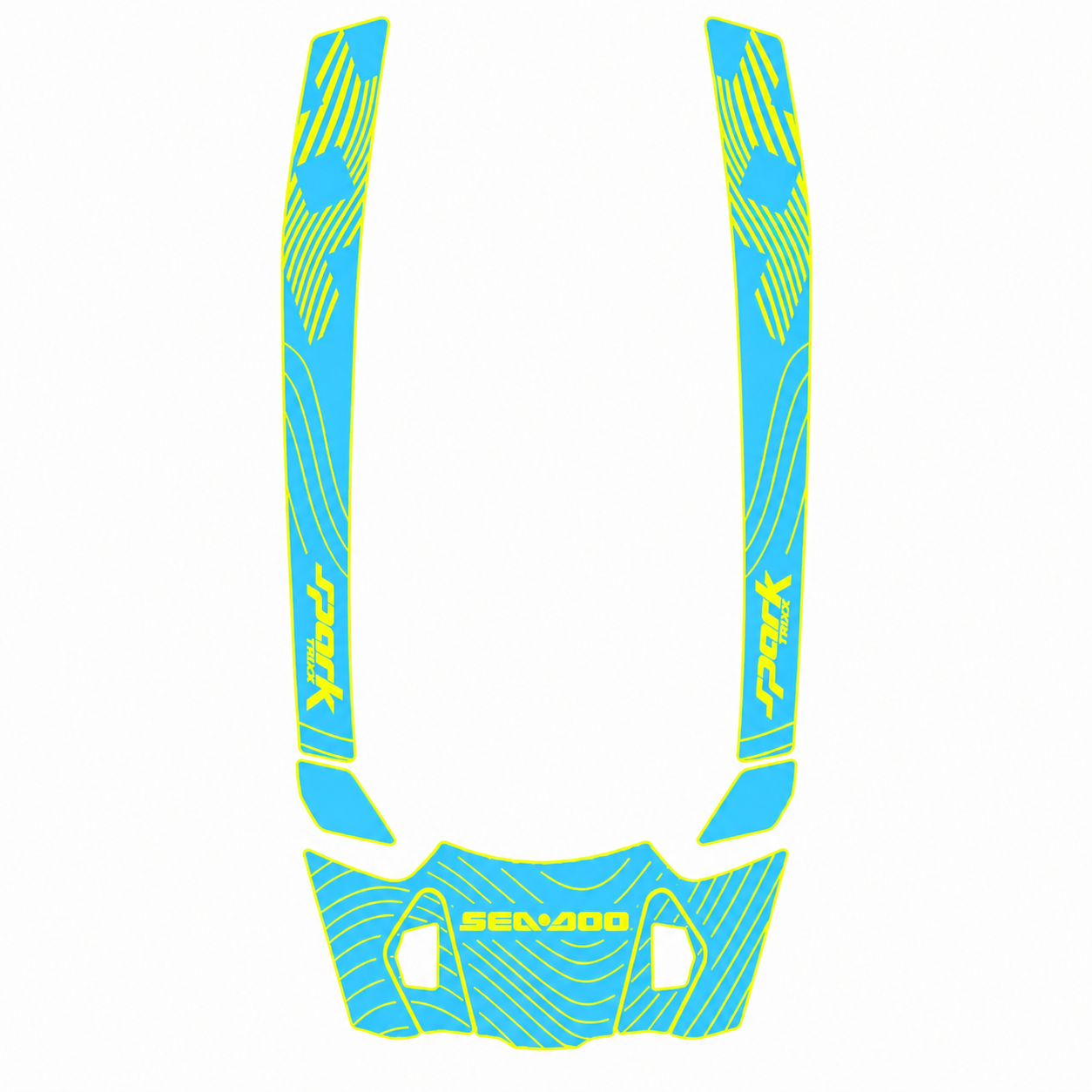 2024 Sea Doo SPARK TRIXX 1 & 2 UP Customize Jet Ski Mats Non-Slip Motorboat Traction Mat Hzchione Sky Blue Neon Yellow