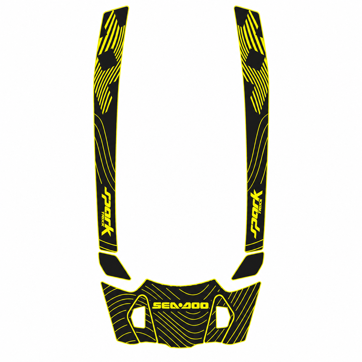 2024 Sea Doo SPARK TRIXX 1 & 2 UP Customize Jet Ski Mats Non-Slip Motorboat Traction Mat Hzchione Black Neon Yellow