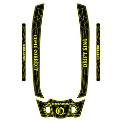 2024 Sea Doo SPARK TRIXX 1 & 2 UP Customize Jet Ski Mats Non-Slip Motorboat Traction Mat Hzchione Black Neon Yellow-Custom