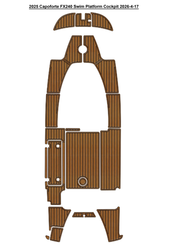 2025 Capoforte FX240 Swim Platform Cockpit Traction Mats Eva Foam Boat Flooring Marine Decking
