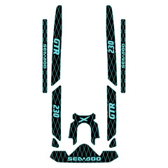 2020-2025 Sea Doo GTR 230 Customize Jet Ski Mats Non-Slip Motorboat Traction Mat Hzchione Black Cyan Set-Diamond