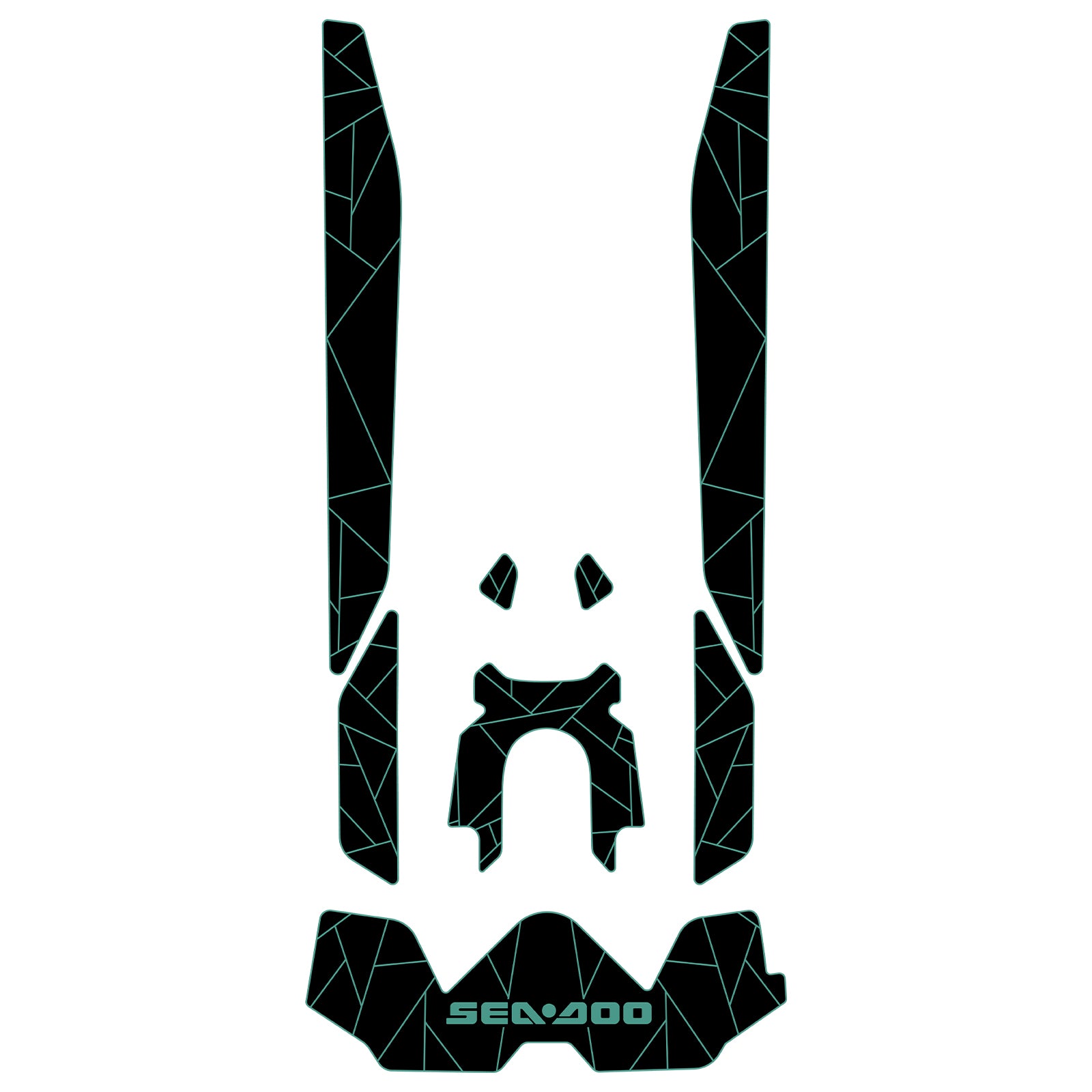 2025 Sea Doo GTX Customize Jet Ski Mats Hzchione Black Turquoise Blue