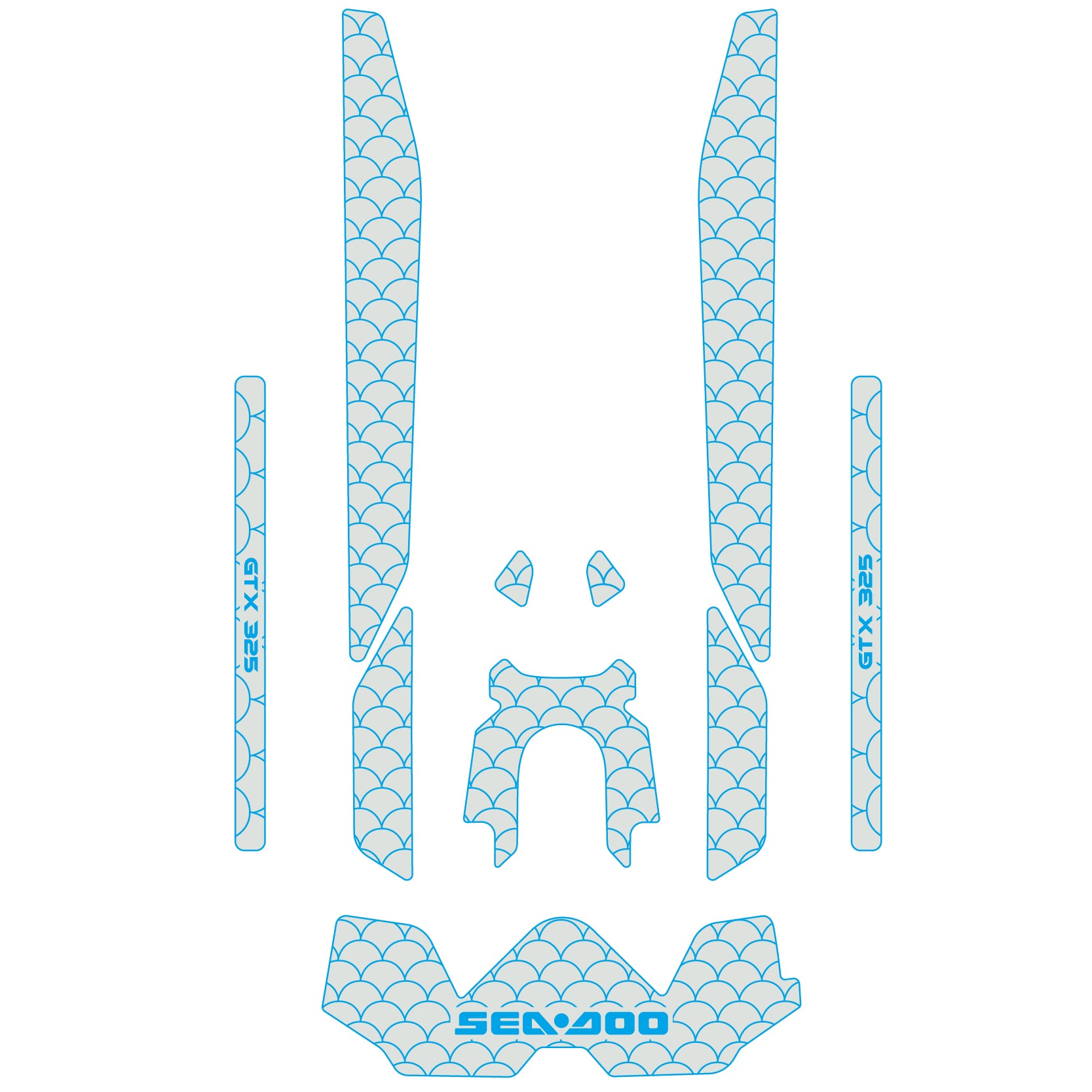 2025 Sea Doo GTX Customize Jet Ski Mats Hzchione Light Gray Blue