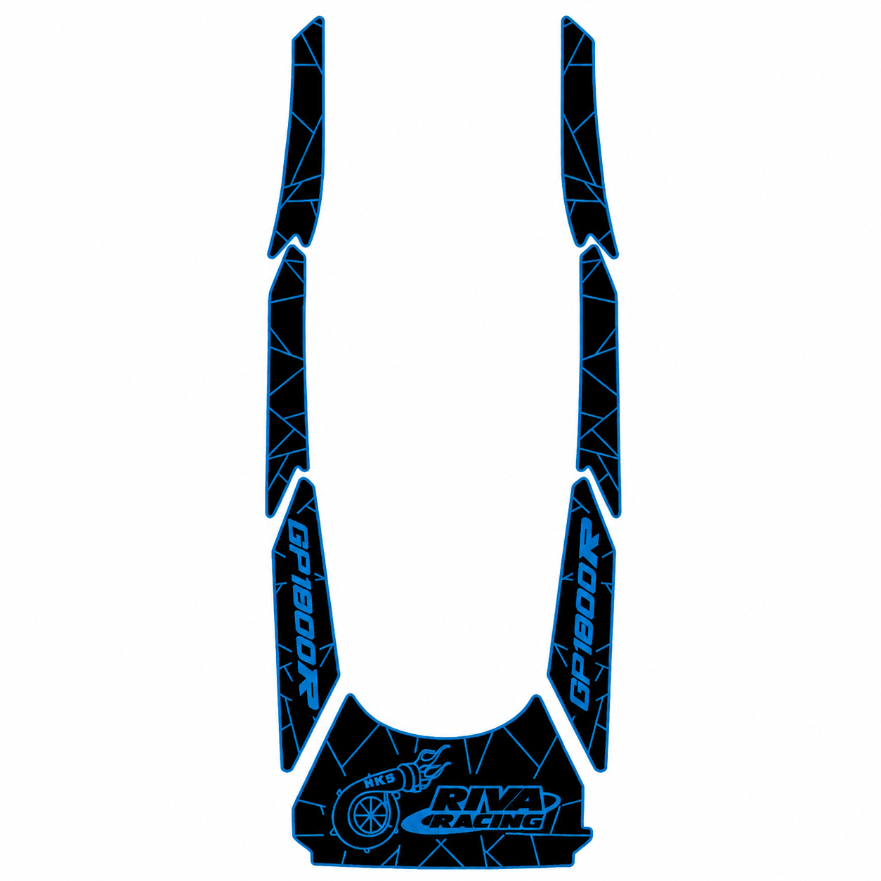 2025 Yamaha GP HO/SVHO EVA Foam Boat Flooring Jet Ski Traction Mats Hzchione Black Blue-Designed
