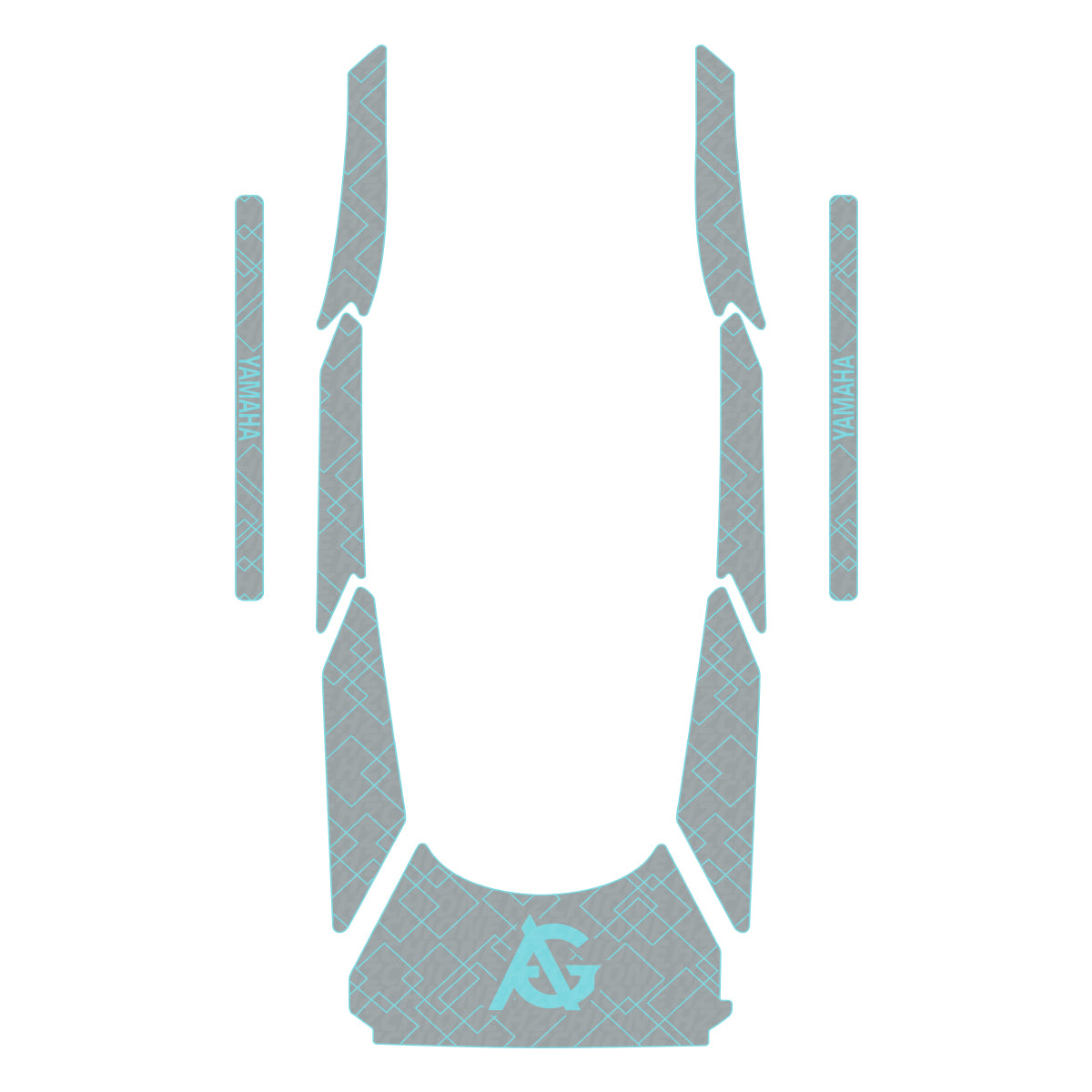 2025 Yamaha GP HO/SVHO EVA Foam Boat Flooring Jet Ski Traction Mats Hzchione Medium Gray Cyan-SET