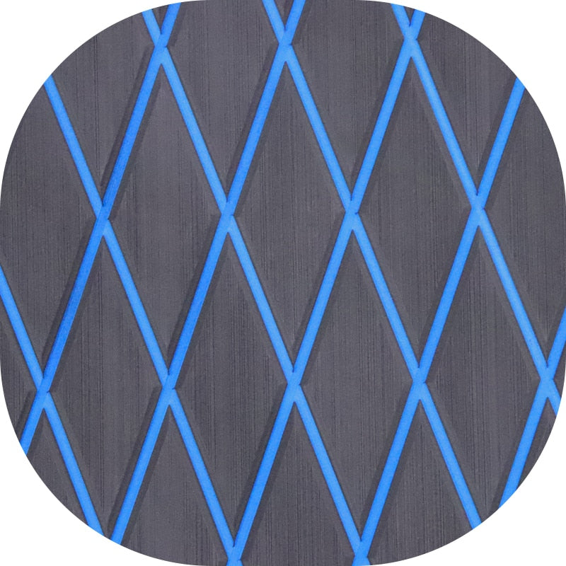 Hzchione EVA Foam Boat Flooring Diamond Pattern Deck Mats 6mm Non-Slip Faux Teak Marine Floor Mats for Yacht Motorboat RV Golf Cart Pool Cooler Top 74.81" x 27.56"  Hzchione 74.81"x13.8"x0.24" Dark Gray + Blue 