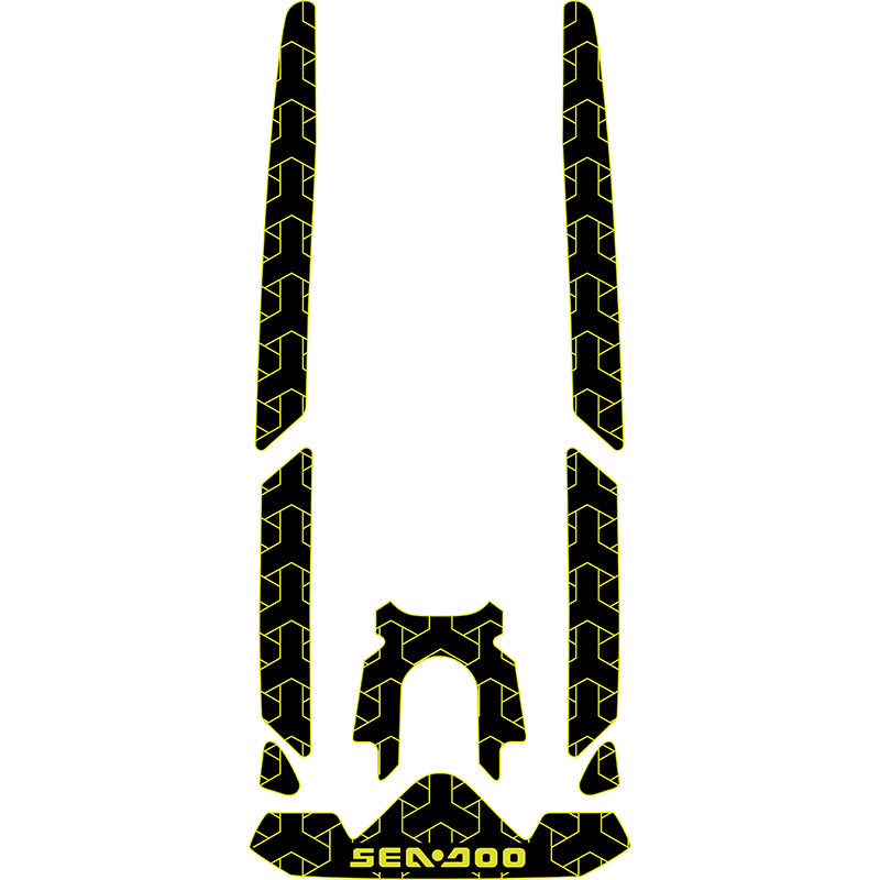 2022-2025 Sea-Doo FISH PRO SCOUT Customize Jet Ski Mats Non-Slip Motorboat Traction Mat Hzchione Black Neon Yellow-Herringbone Yes