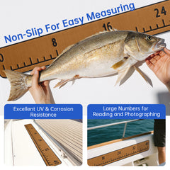 40” Fish Ruler with 3M Adhesive Fishing Measurement Tool Eva Foam Boat Flooring For Fishing Boat Kayaks Fishing Hzchione