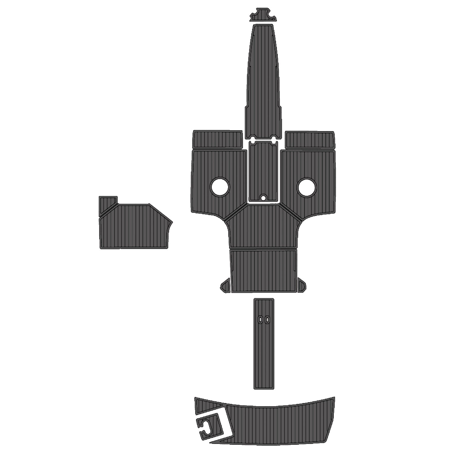 2016-2017 Regal 2300 RX Eva Foam Boat Flooring Boat Decking Hzchione Dark Gray Black