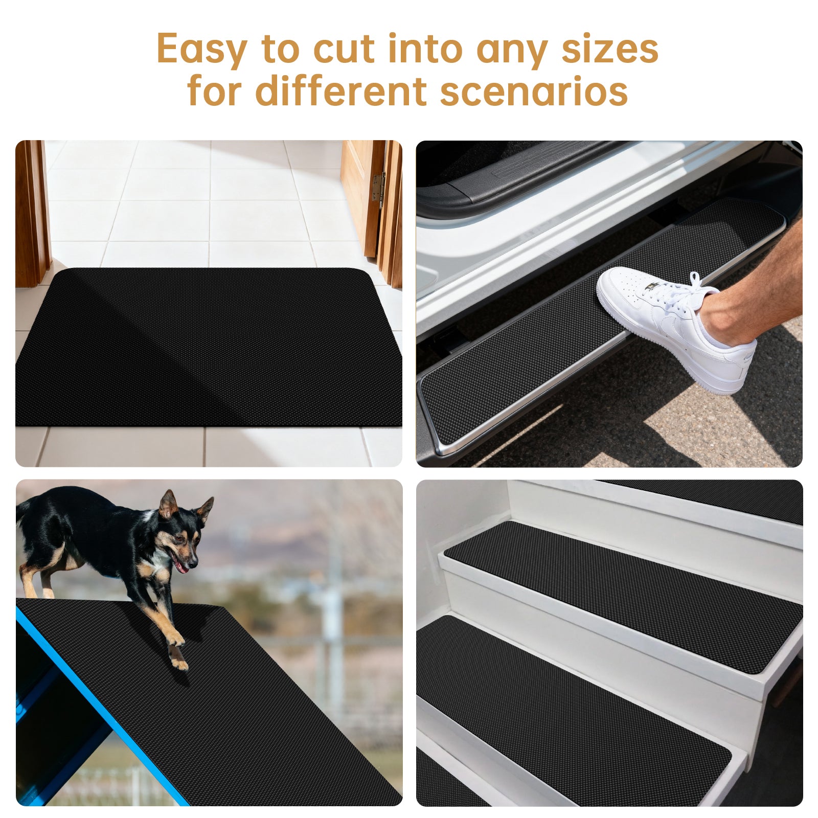 Outdoor EVA Foam Door Mat, Non-Slip Self-Adhesive Waterproof Entry Mat, Custom-Fit for Doorways, Stairs & Backyard Hzchione