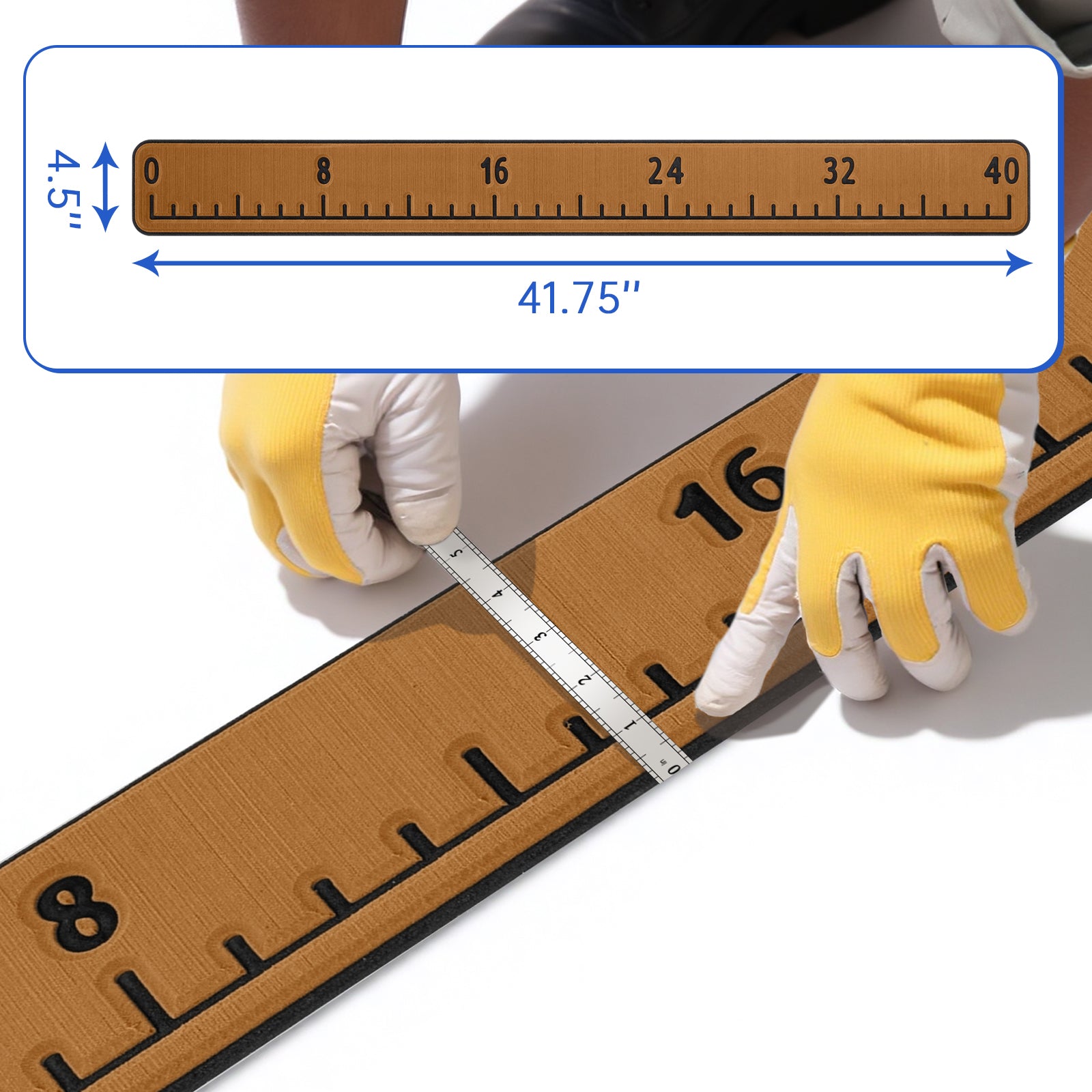 40” Fish Ruler with 3M Adhesive Fishing Measurement Tool Eva Foam Boat Flooring For Fishing Boat Kayaks Fishing Hzchione