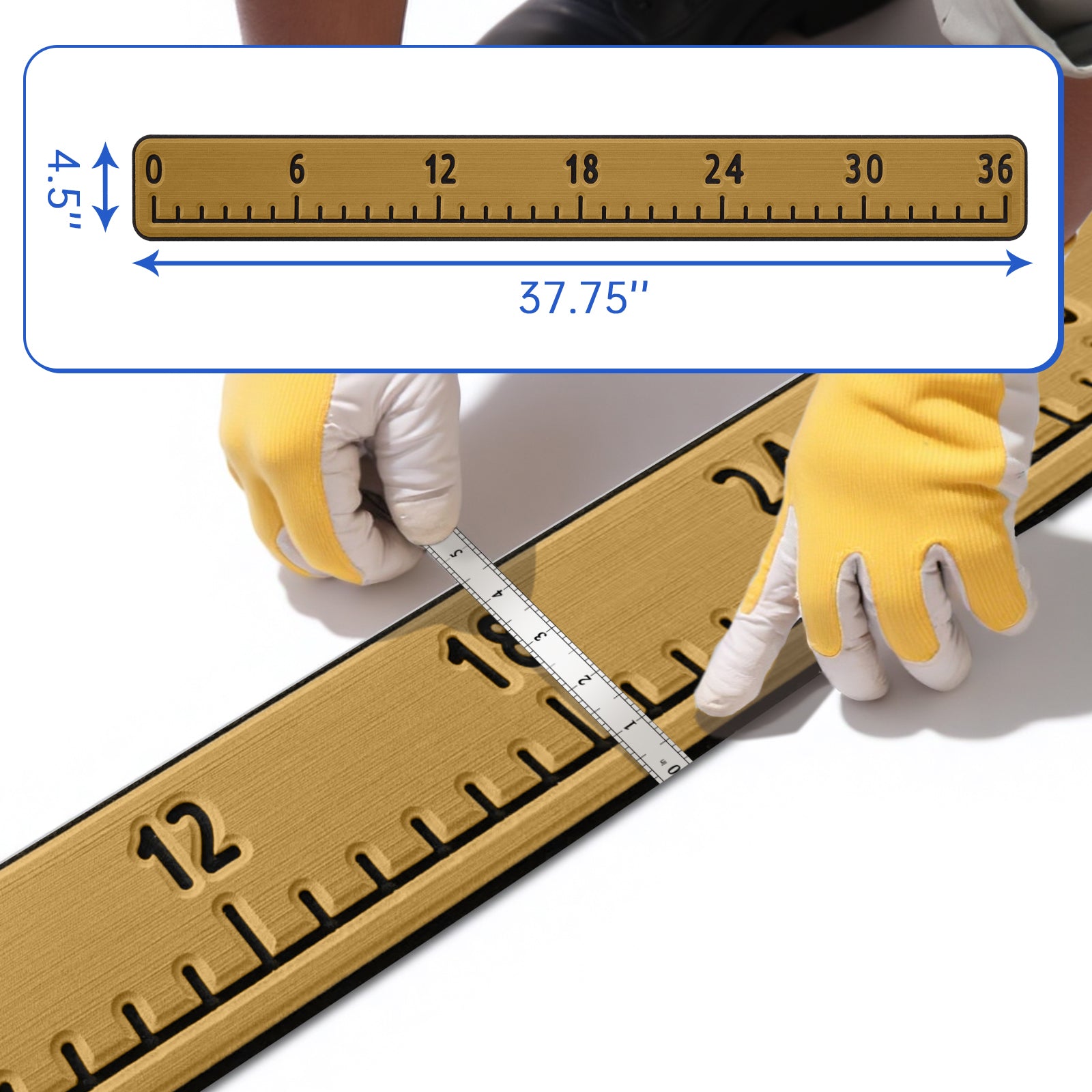 36” Fish Ruler with 3M Adhesive Fishing Measurement Tool Eva Foam Boat Flooring For Fishing Boat Kayaks Fishing Hzchione
