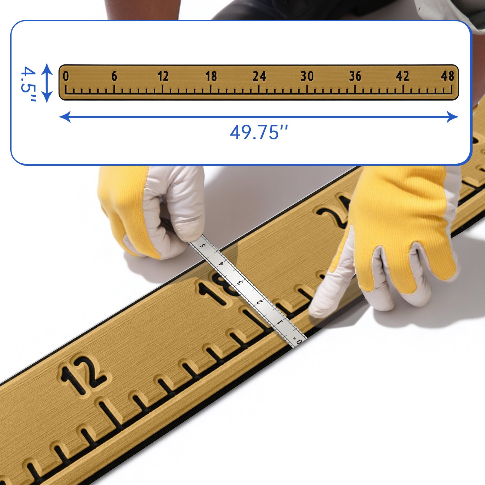 48” Fish Ruler with 3M Adhesive Fishing Measurement Tool Eva Foam Boat Flooring For Fishing Boat Kayaks Fishing Hzchione