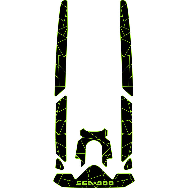2022-2025 Sea-Doo FISH PRO SCOUT Customize Jet Ski Mats Non-Slip Motorboat Traction Mat Hzchione Black Green-Irregular Line Yes
