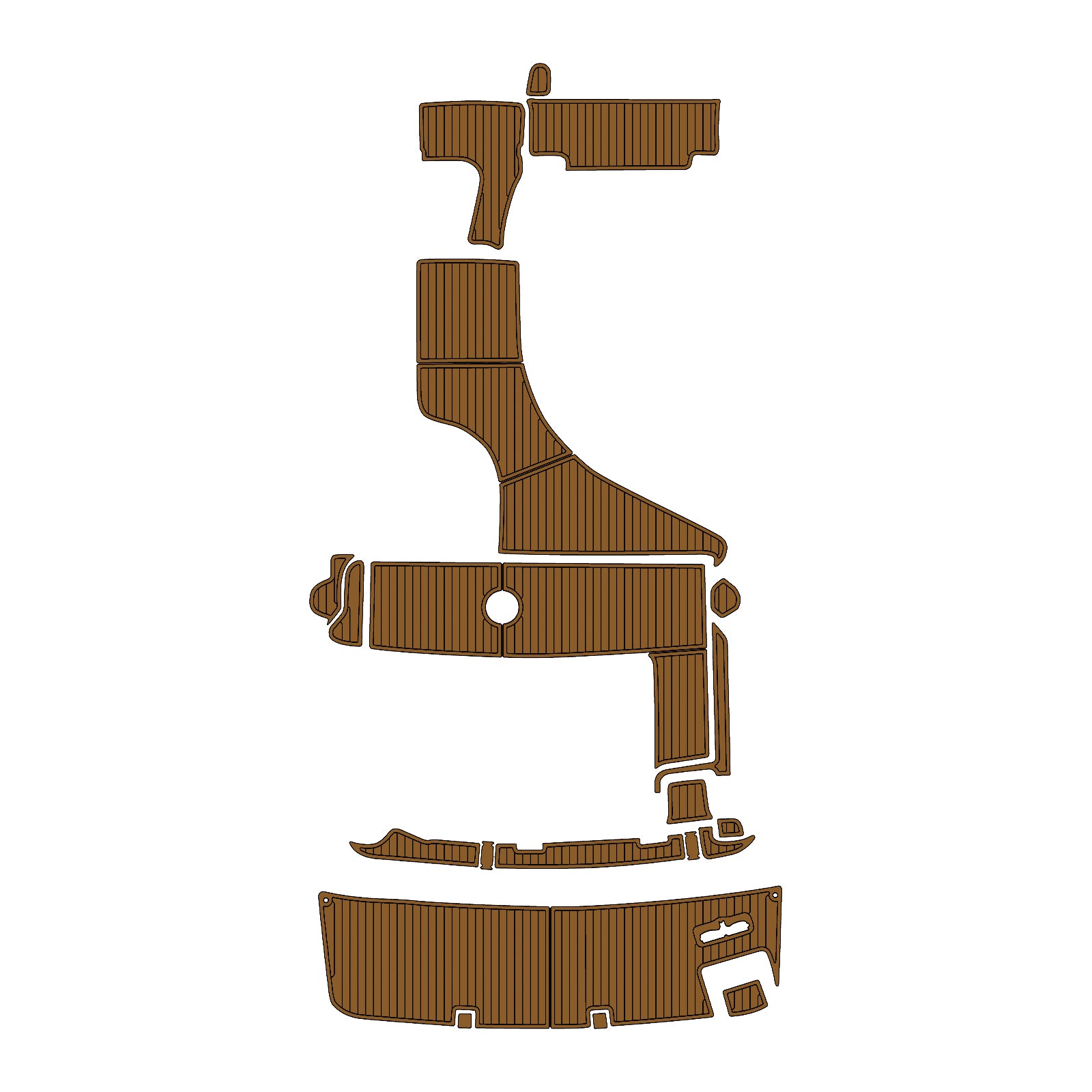 2003-2004 Rinker 342 Swim Platform Cockpit Pad Teak Decking Hzchione Brown Black
