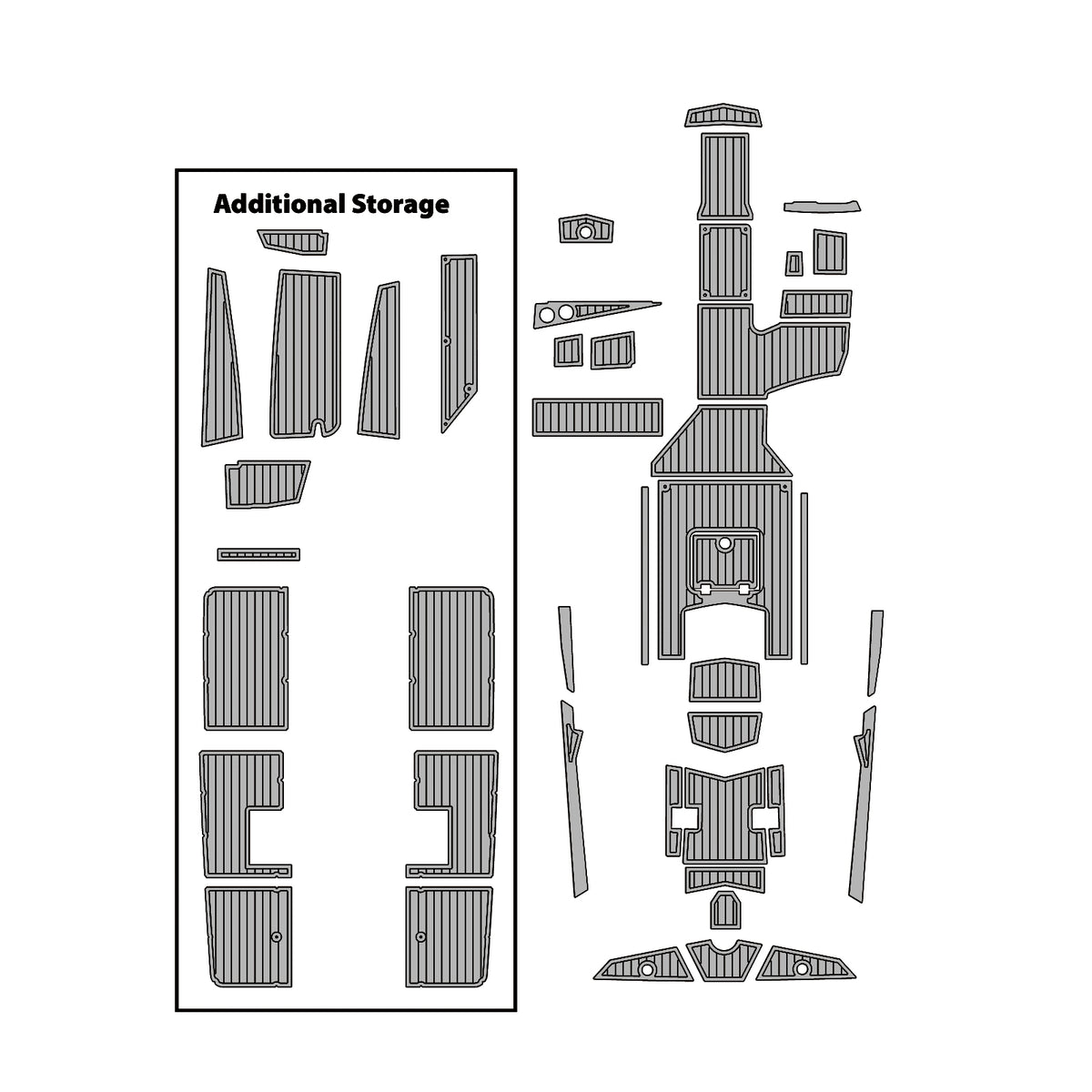 2019 Tige RZX20 Eva Foam Boat Flooring Faux Teak Boat Deck Foam Boat Decking Marine Mat Cockpit Swim Platform Pads Hzchione Light Gray Black
