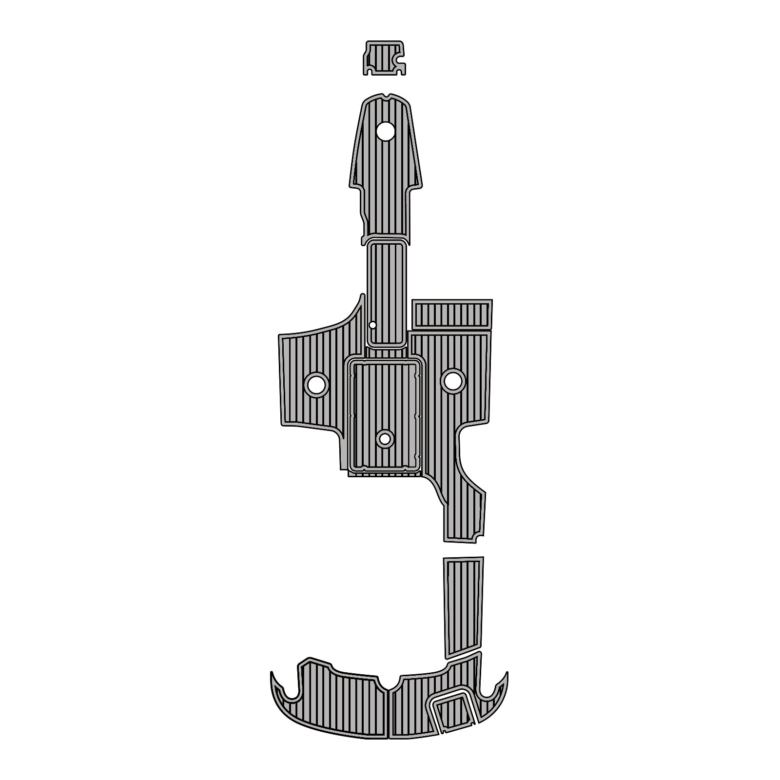 2009 Formula 240 BR Swim Platform Cockpit Pad Teak EVA Foam Boat Decking Hzchione Light Gray Black