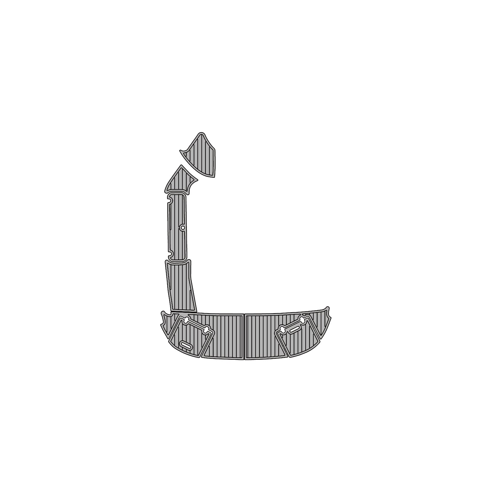 2014 Rinker Captiva 246 Swim Platform Cockpit Pad Teak EVA Foam Boat Decking Hzchione Light Gray Black
