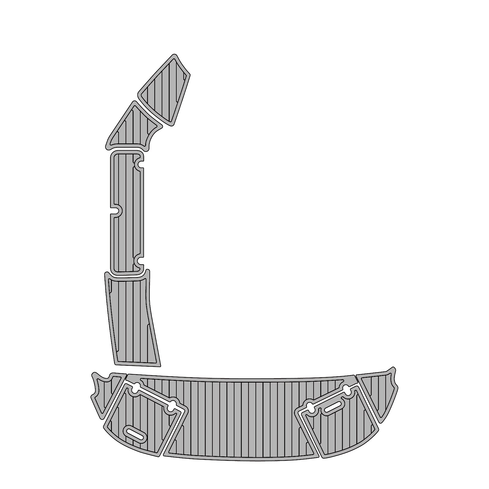 2009 Rinker 246 Swim Platform Cockpit Pad Teak EVA Foam Boat Decking Hzchione Light Gray Black