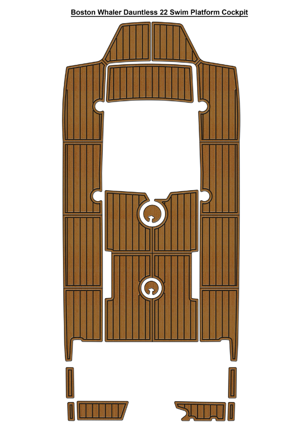 Boston Whaler Dauntless 22 Swim Platform Cockpit Traction Mats Eva Foam Boat Flooring Marine Decking