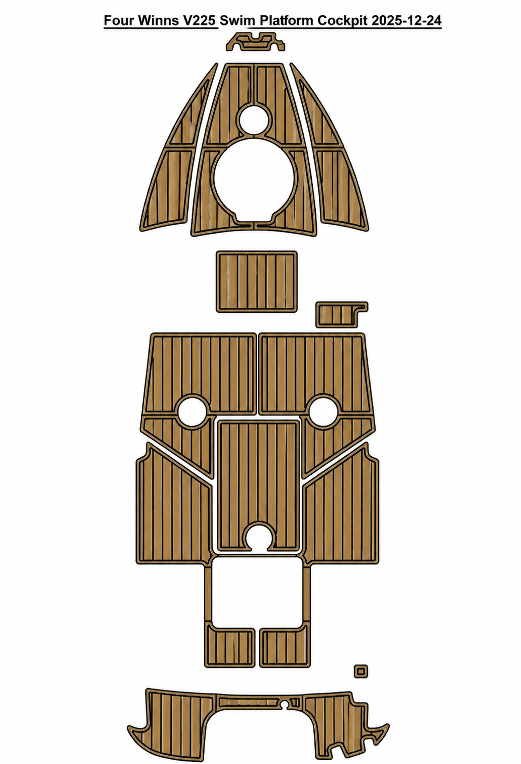 Four Winns V225 Swim Platform Cockpit Traction Mats Eva Foam Boat Flooring Marine Decking Hzchione