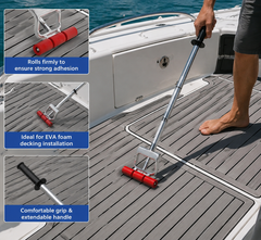 Hzchione EVA Foam Deck Roller Tool – Extendable Handle Installation Roller for Marine Boat Flooring