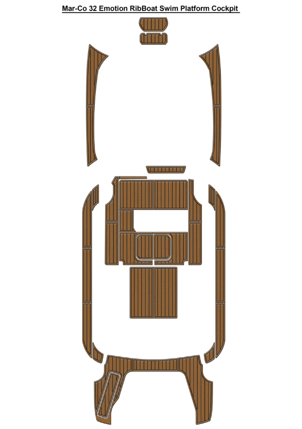 Mar-Co 32 Emotion RibBoat Swim Platform Cockpit Traction Mats Eva Foam Boat Flooring Marine Decking Hzchione