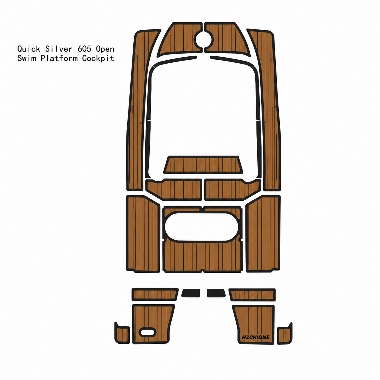 Quicksilver 605 Open Swim Platform Cockpit Boat Traction Mats Eva Foam Boat Flooring Marine Decking Hzchione