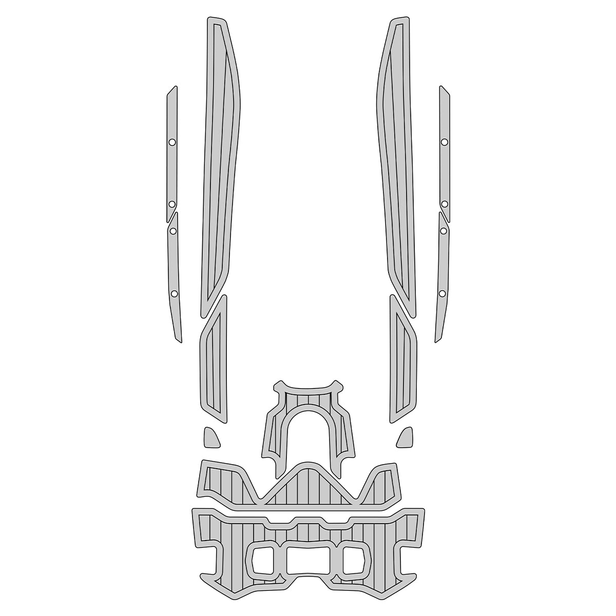 2025 Sea Doo Explorer Pro Customize Jet Ski Mats Foam Boat Decking Kits Hzchione Light Gray Black-Vertical Line