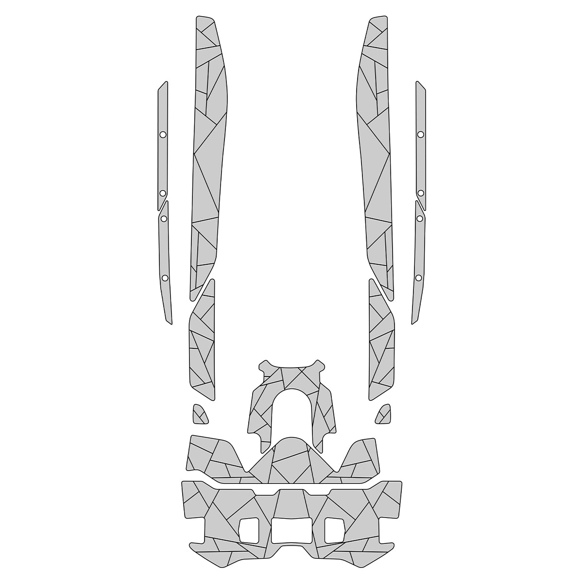 2025 Sea Doo Explorer Pro Customize Jet Ski Mats Foam Boat Decking Kits Hzchione Light Gray Black-Irregular Line