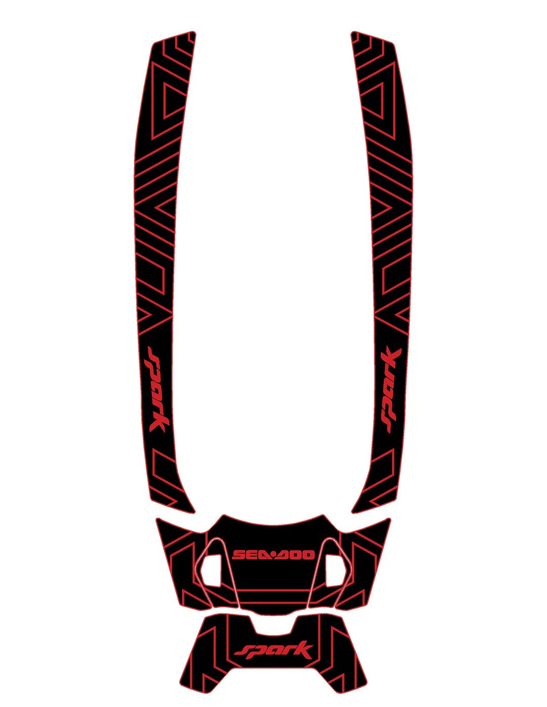 2024-2025 Sea Doo SPARK TRIXX 3 UP Customize Jet Ski Mats Non-Slip Motorboat Traction Mat Hzchione Black Red