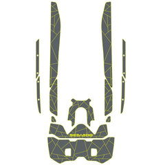 2025 Sea Doo Fish Pro Trophy Customize Jet Ski Mats Foam Boat Decking Kits Hzchione Dark Gray Neon Yellow-Irregular Line