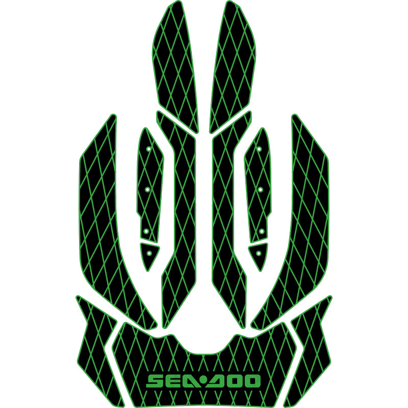 2017-2019 Sea Doo GTR-X 230 Customize Jet Ski Mats Non-Slip Motorboat Traction Mat Hzchione Black Green-Diamond