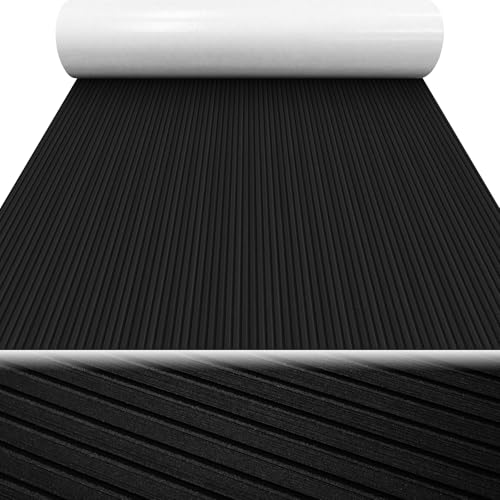 Outdoor EVA Foam Stair Treads, Waterproof Peel-and-Stick Step Pads Hzchione 94.5''x16.1'' Black