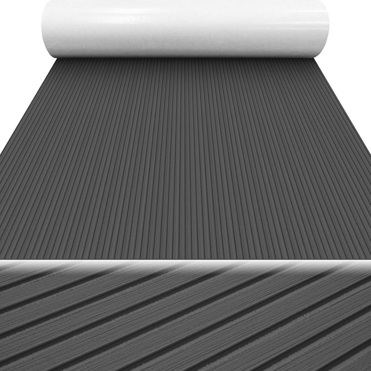Outdoor EVA Foam Stair Treads, Waterproof Peel-and-Stick Step Pads Hzchione 94.5''x16.1'' Dark Gray